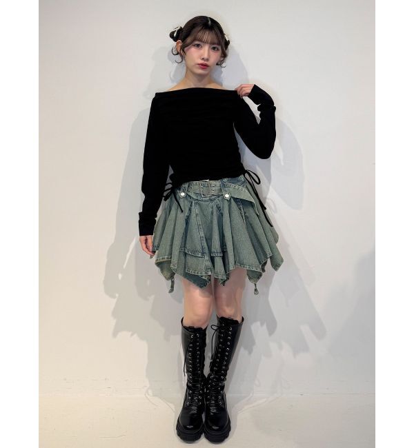 jouetie「アシメヘムデニムミニスカート」|スカート|