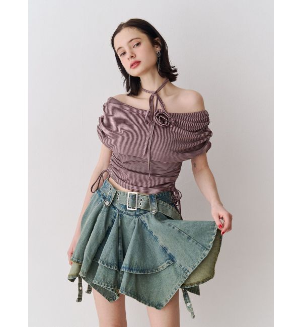 jouetie「アシメヘムデニムミニスカート」|スカート|