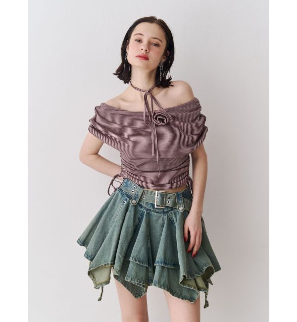 jouetie「アシメヘムデニムミニスカート」|スカート|