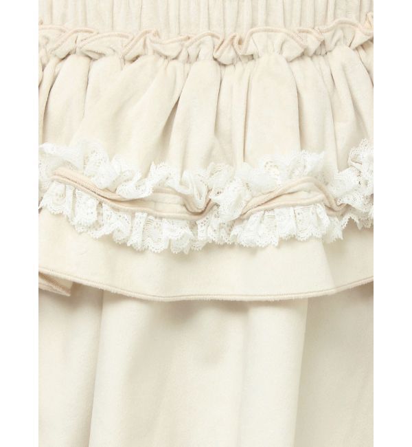 merry jenny「フリルベロアミニスカート」|スカート|