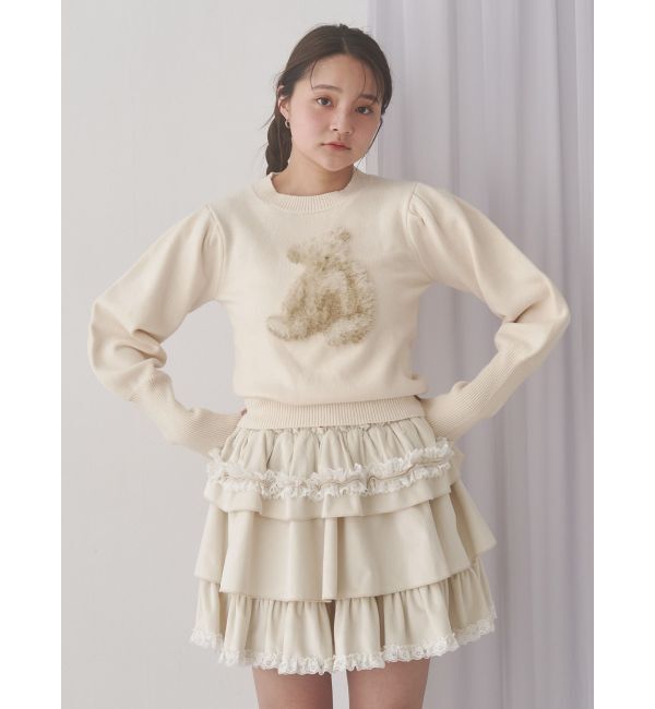 merry jenny「フリルベロアミニスカート」|スカート|
