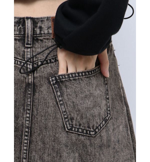 GYDA「【みちょぱコラボ】MCP SIDERIPPED OVERLAPケミカルデニムロングスカート」|スカート|