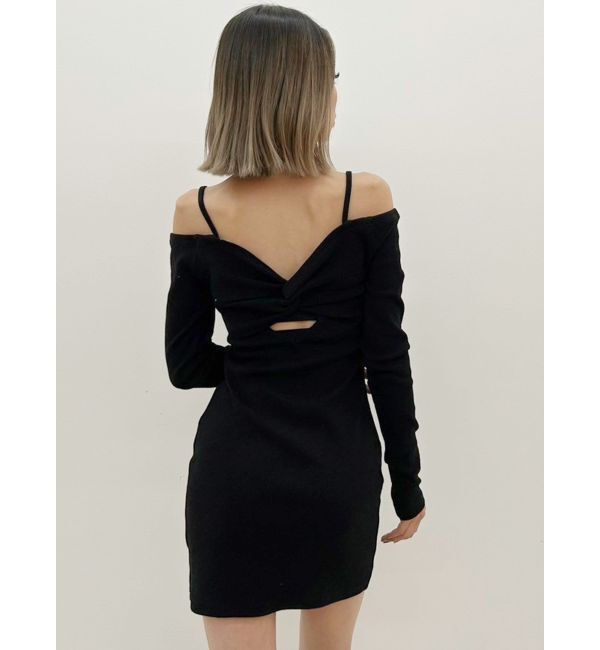 GYDA「BACK TWISTオフショルテレコタイトワンピース」|ワンピース|