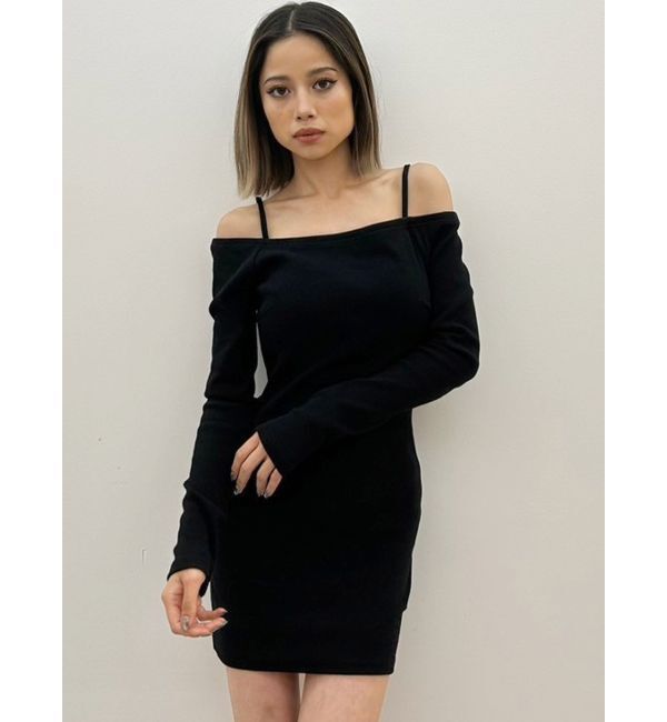 GYDA「BACK TWISTオフショルテレコタイトワンピース」|ワンピース|