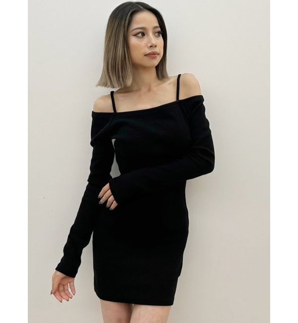 GYDA「BACK TWISTオフショルテレコタイトワンピース」|ワンピース|