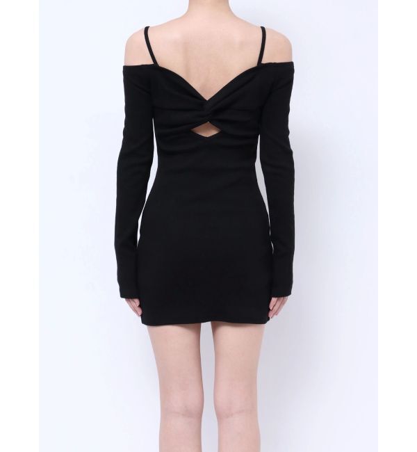 GYDA「BACK TWISTオフショルテレコタイトワンピース」|ワンピース|