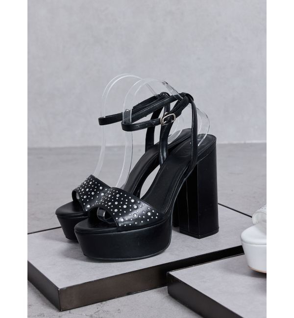 GYDA「ラインストーンサンダル」|サンダル|ブラック