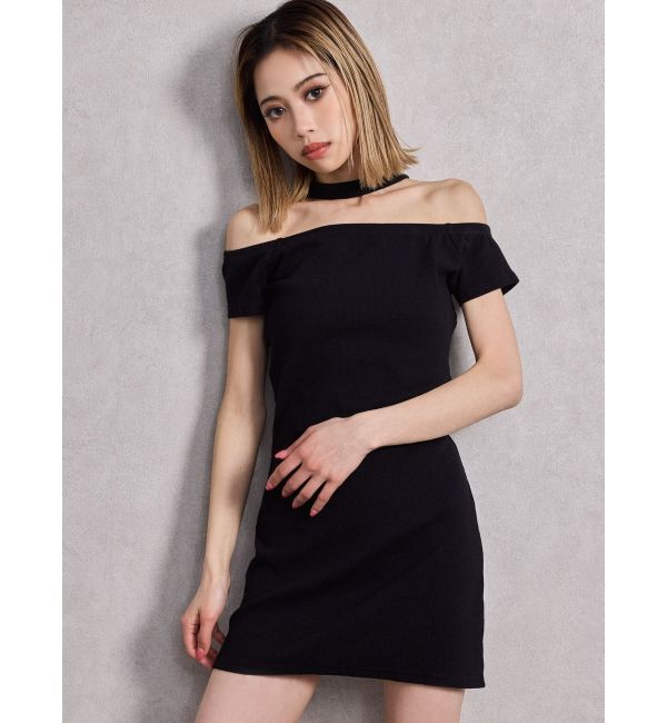 GYDA「チョーカーオフショルカットワンピース」|ワンピース|