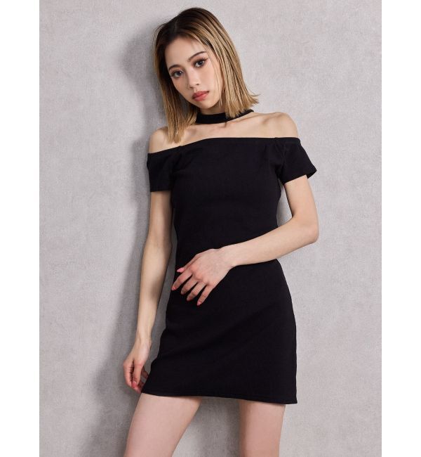 GYDA「チョーカーオフショルカットワンピース」|ワンピース|