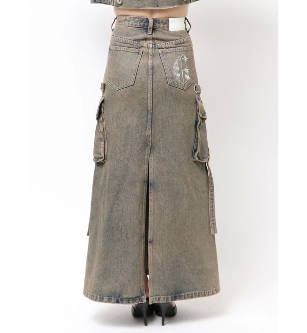 GYDA「ハイウエストG bijou CARGOデニムロングスカート」|スカート|