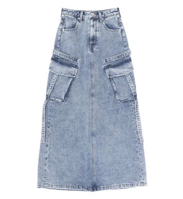 GYDA「ハイウエストG bijou CARGOデニムロングスカート」|スカート|