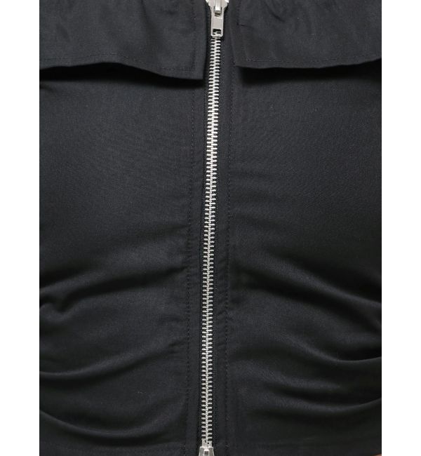 GYDA「bijou chainフロントZIPオフショルブラウス」|シャツ・ブラウス|