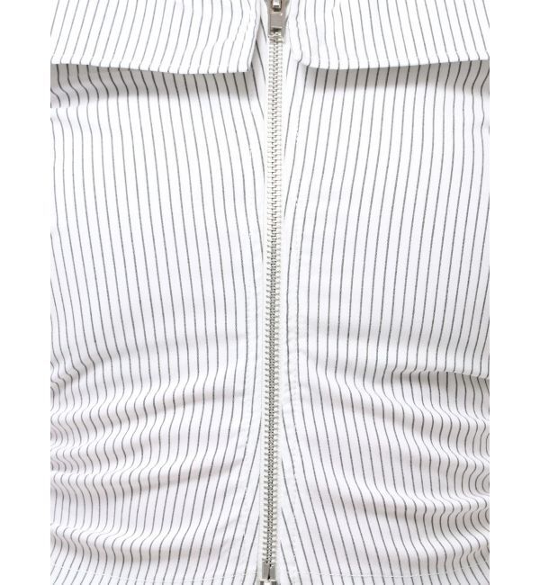 GYDA「bijou chainフロントZIPオフショルブラウス」|シャツ・ブラウス|