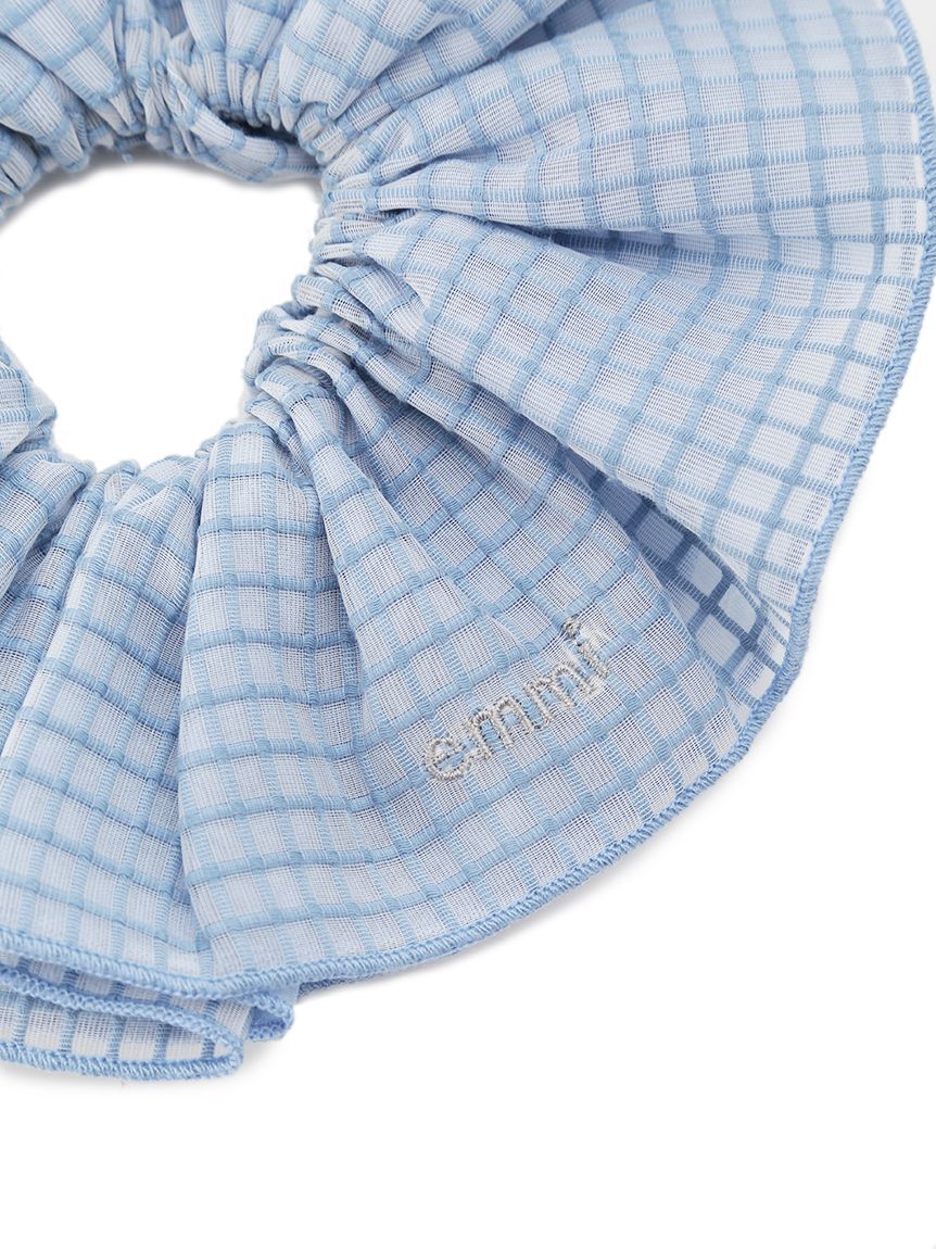 emmi atelier「チェックオーガンジーシュシュ」|ヘアバンド|