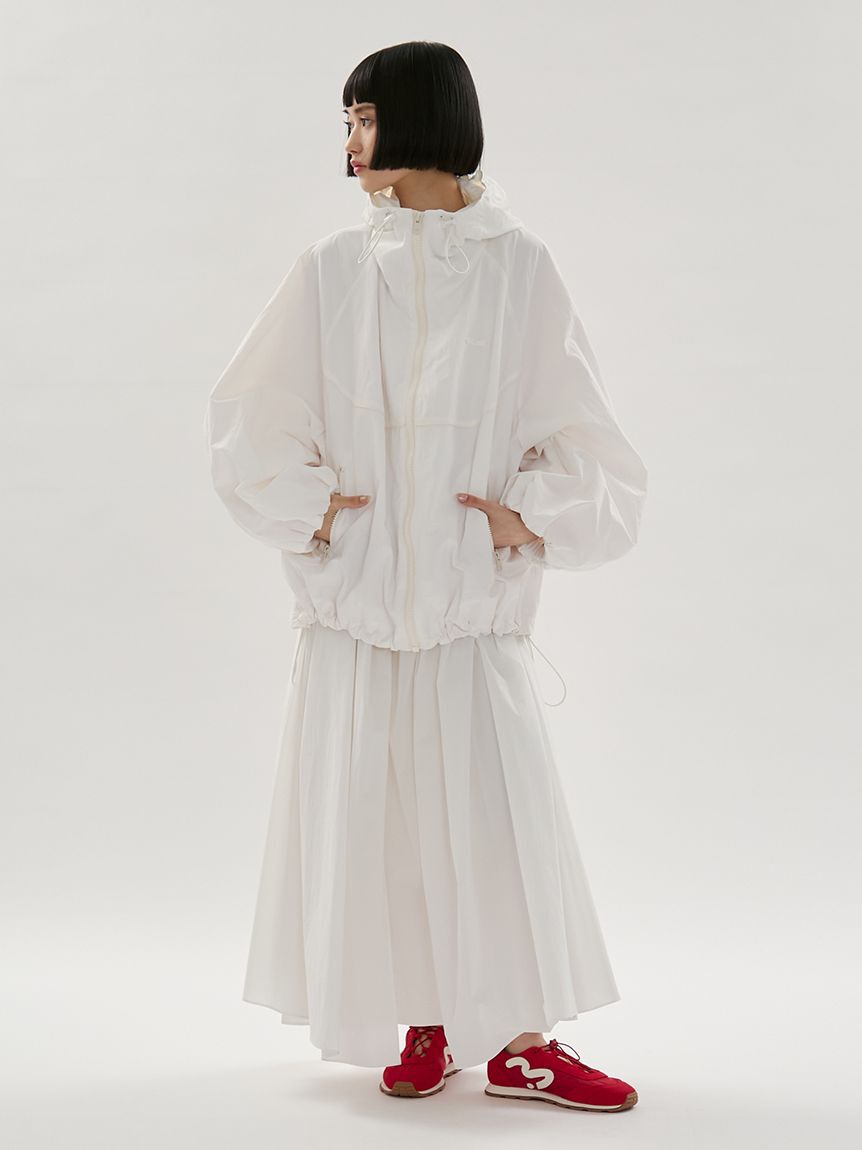 emmi atelier「ギャザーフォルムナイロンワンピース」|ワンピース|