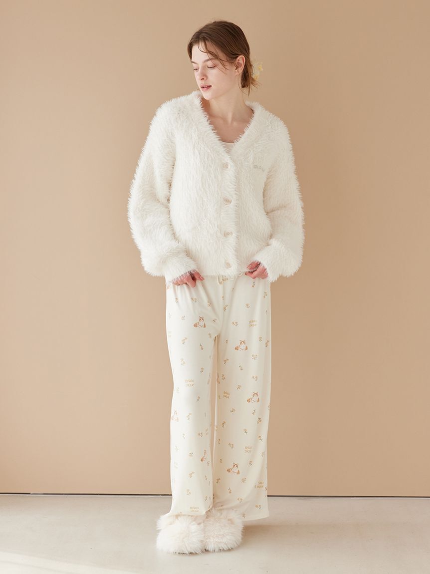 gelato pique「フラワーキャット柄ロングパンツ」|ルームウェア|YEL