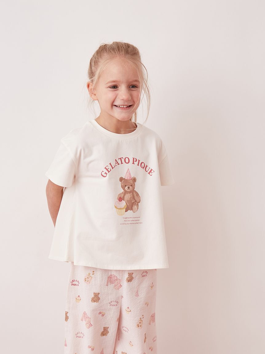 GELATO PIQUE KIDS & BABY「【KIDS】パジャマパーティーワンポイントフレアTシャツ」|ルームウェア|