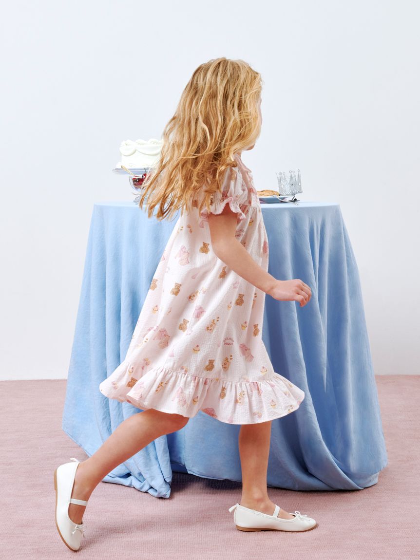 GELATO PIQUE KIDS & BABY「【KIDS】パジャマパーティー柄シャーリングワンピース」|ワンピース|