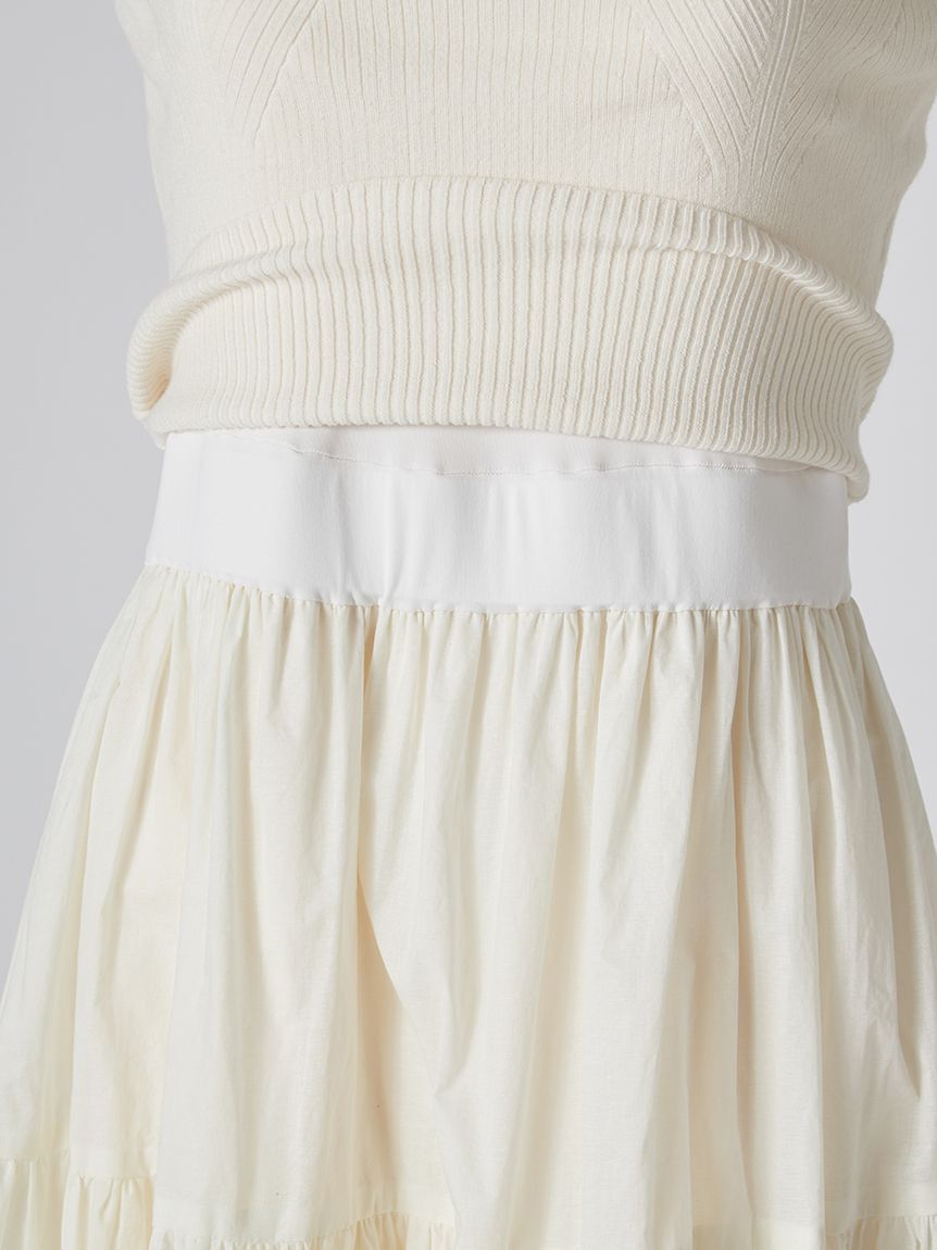 SNIDEL「ボリュームスカートドッキングニットワンピース」|ワンピース|