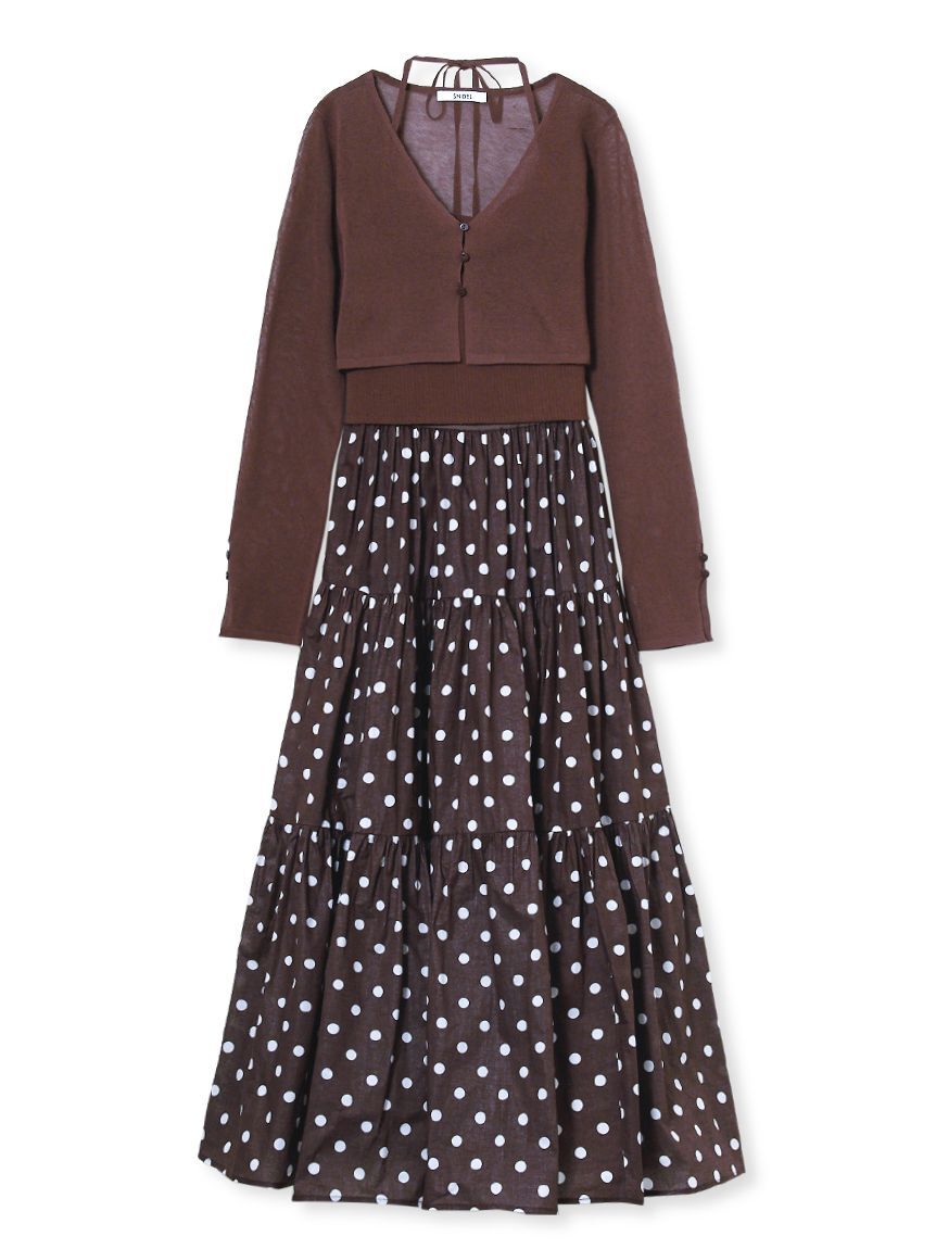 SNIDEL「ボリュームスカートドッキングニットワンピース」|ワンピース|