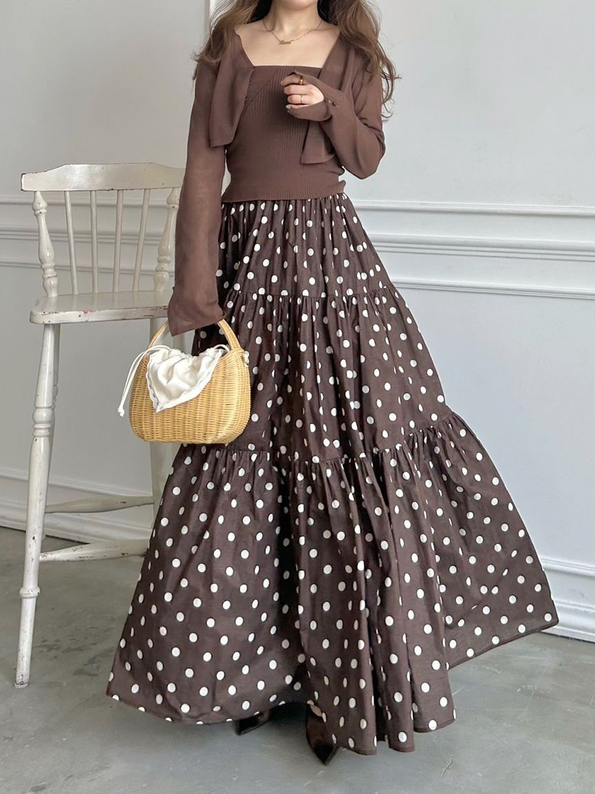 SNIDEL「ボリュームスカートドッキングニットワンピース」|ワンピース|BRW