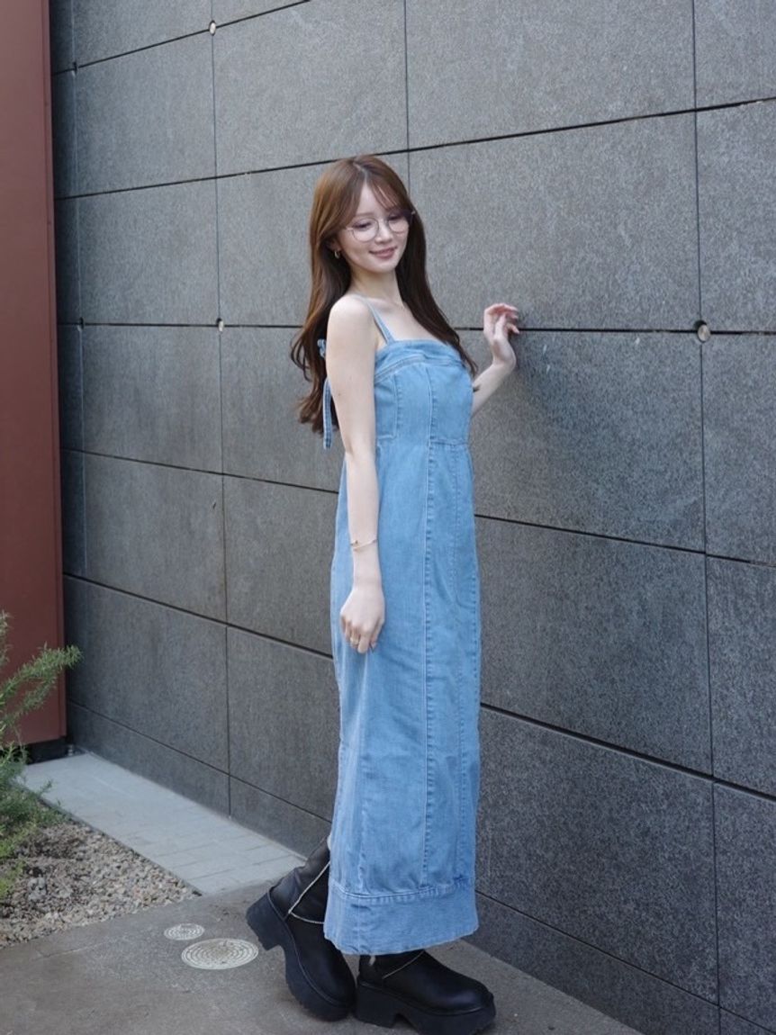 FRAY I.D「【Lee&times; FRAY I.D】ストレートデニムキャミワンピース」|ワンピース|