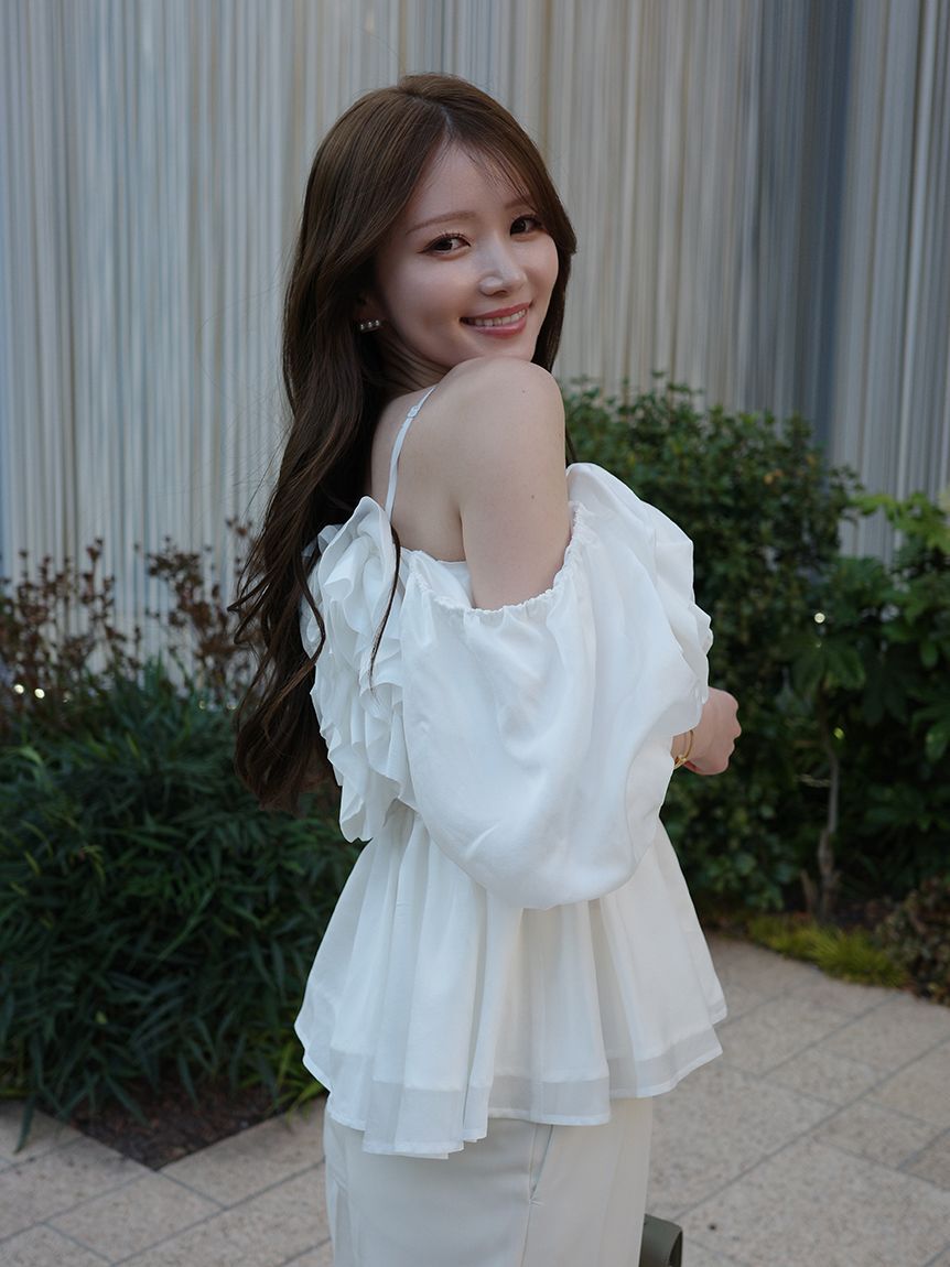 FRAY I.D「フラワーライクフリルペプラムブラウス」|シャツ・ブラウス|