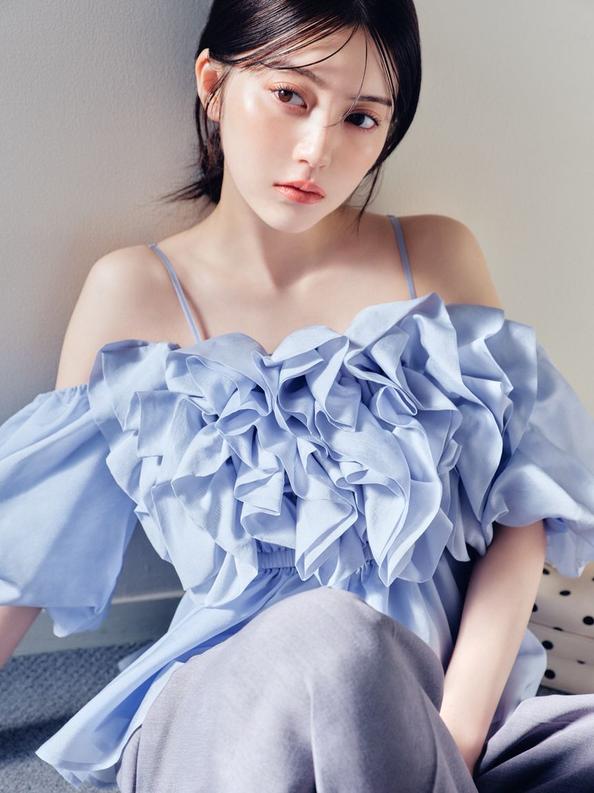 FRAY I.D「フラワーライクフリルペプラムブラウス」|シャツ・ブラウス|