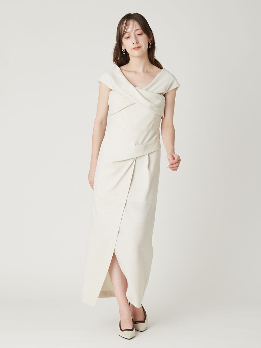 FRAY I.D「【00サイズあり】2wayオフショルドレープワンピース／ウォッシャブル・防シワ・抗ピリング」|ワンピース|