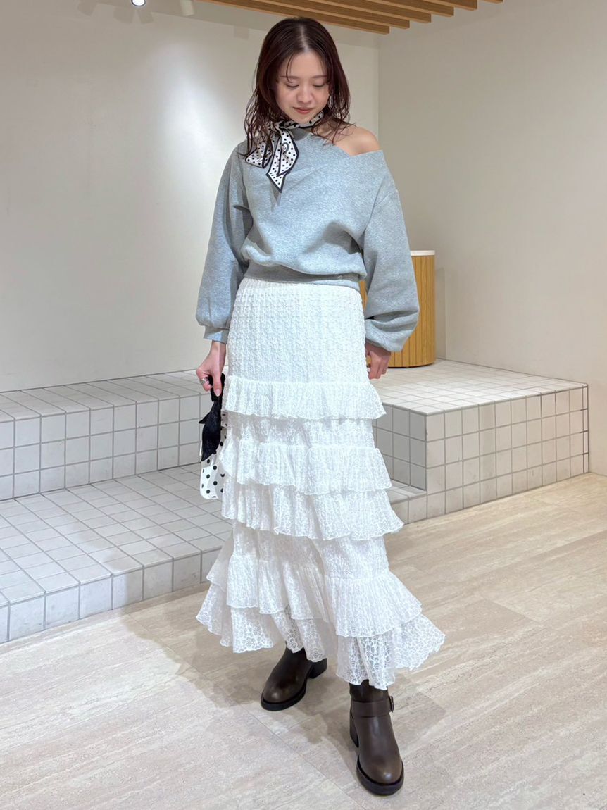 LILY BROWN「ステップフリルシアースカート」|スカート|