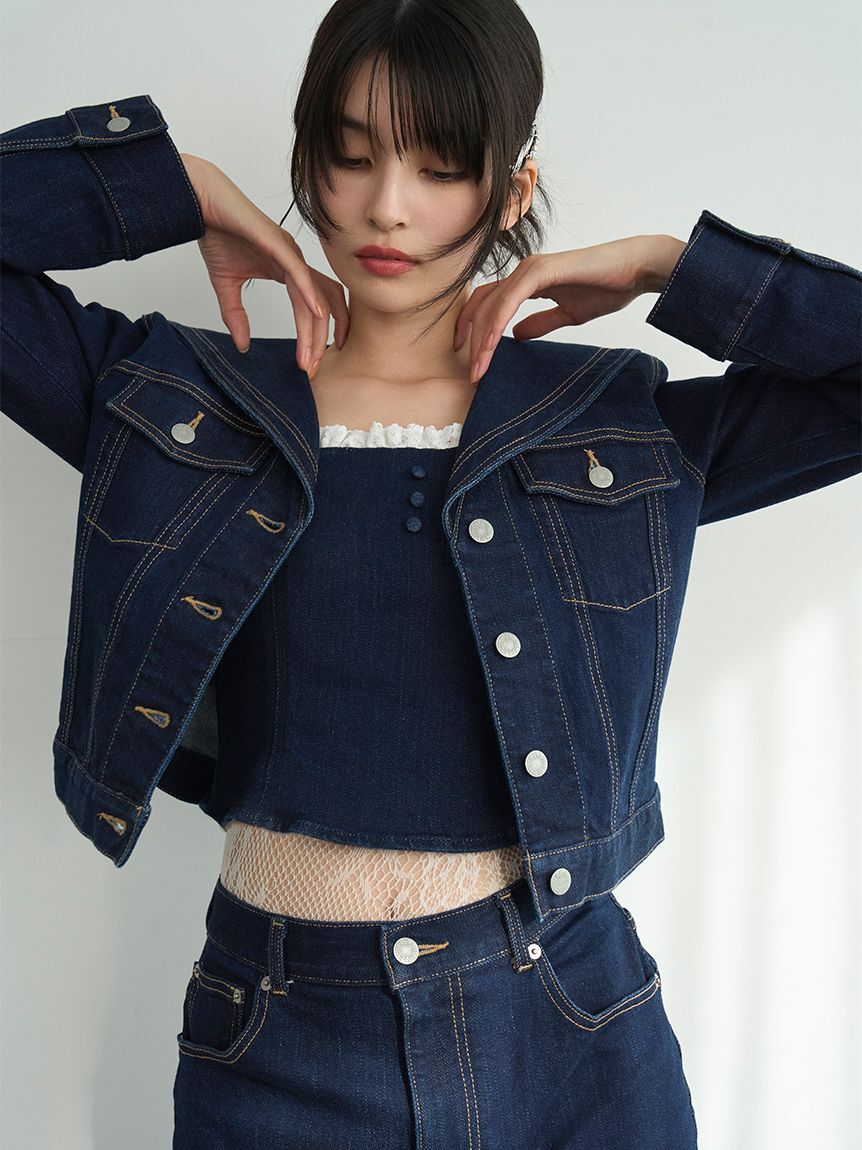 LILY BROWN「セーラーデニムジャケット」|デニムジャケット|