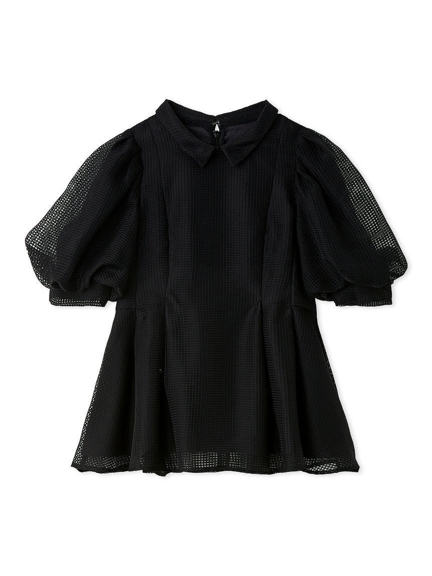 CELFORD「【洗える】襟付きメッシュブラウス」|シャツ・ブラウス|