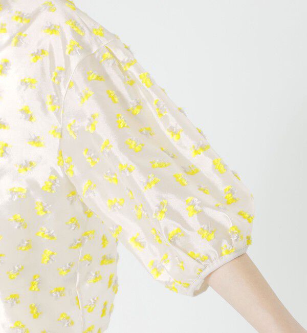  「ファンシージャカードハーフスリーブブラウス」|シャツ・ブラウス|