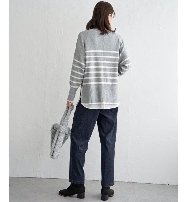 ikka「【親子おそろい】クリーミーサイドスリットニット」|プルオーバー|