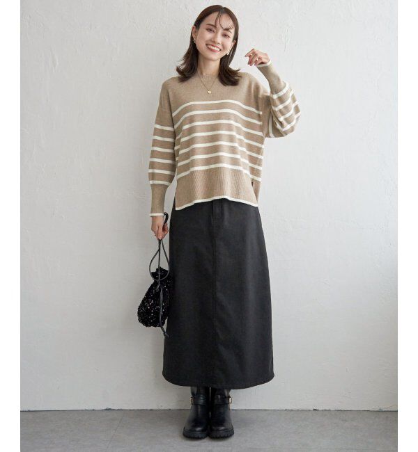 ikka「【親子おそろい】クリーミーサイドスリットニット」|プルオーバー|