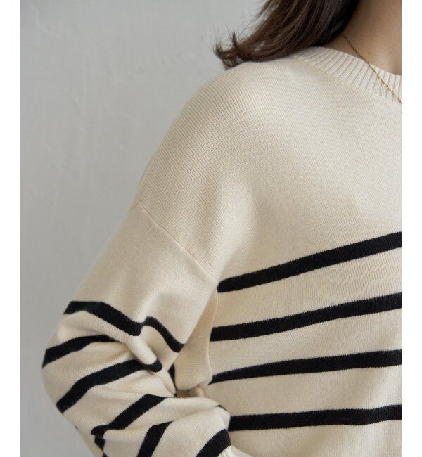 ikka「【親子おそろい】クリーミーサイドスリットニット」|プルオーバー|