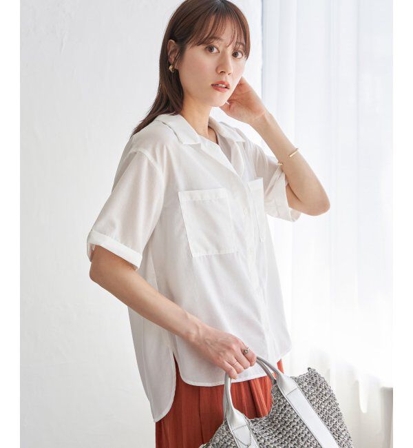 ikka「涼やか開襟ポケ付きシャツ」|シャツ・ブラウス|