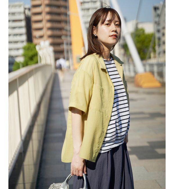 ikka「涼やか開襟ポケ付きシャツ」|シャツ・ブラウス|