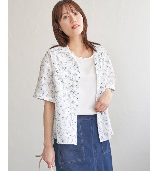 ikka「涼やか開襟ポケ付きシャツ」|シャツ・ブラウス|