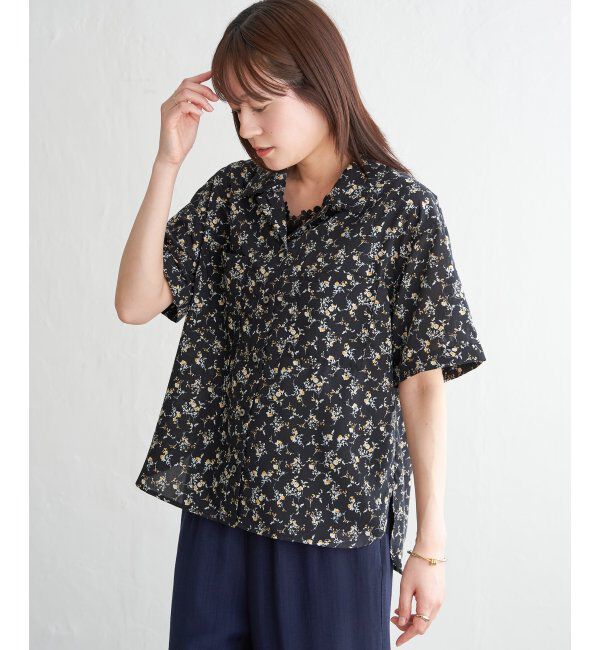 ikka「涼やか開襟ポケ付きシャツ」|シャツ・ブラウス|