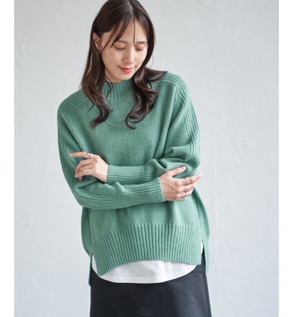 ikka「サイドスリットニットプルオーバー」|プルオーバー|