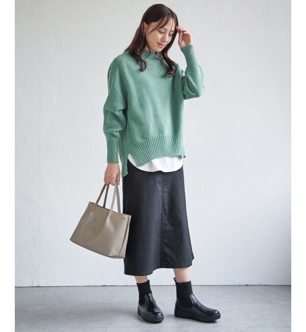 ikka「サイドスリットニットプルオーバー」|プルオーバー|