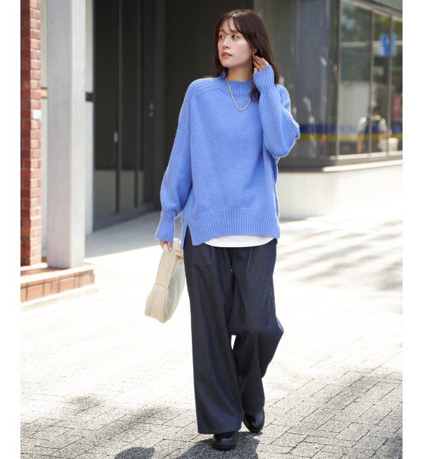 ikka「サイドスリットニットプルオーバー」|プルオーバー|