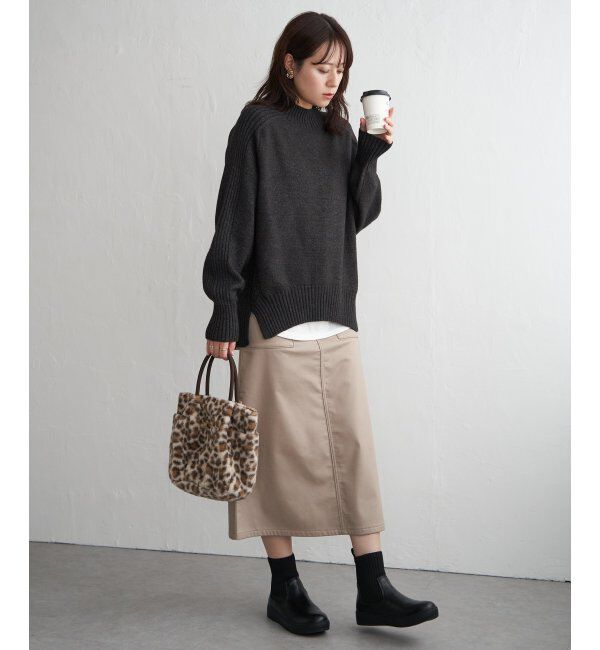 ikka「サイドスリットニットプルオーバー」|プルオーバー|