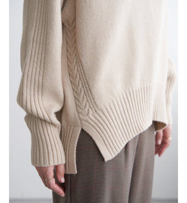 ikka「サイドスリットニットプルオーバー」|プルオーバー|