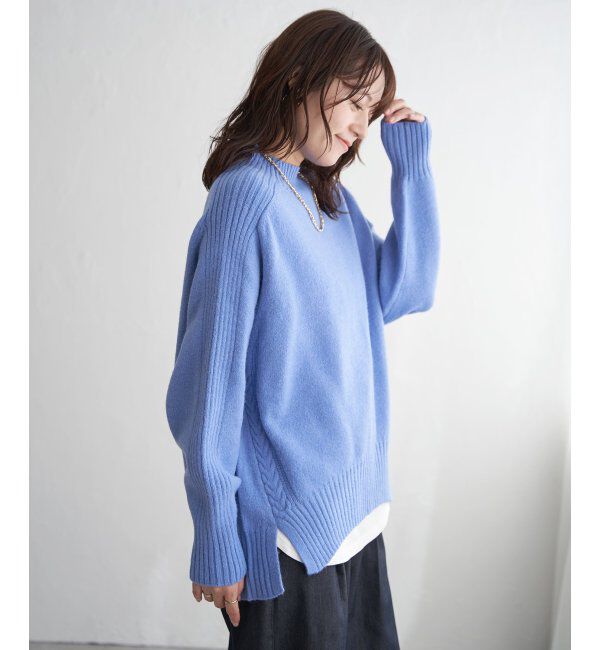 ikka「サイドスリットニットプルオーバー」|プルオーバー|
