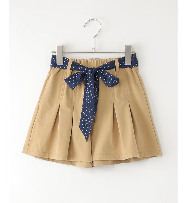 ikka kids「さらっとスカーフ付きタックキュロット（120~160cm）」|その他|ベージュ