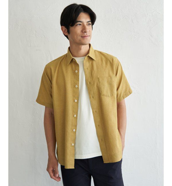 ikka「パナマレギュラーカラーシャツ」|シャツ・ブラウス|マスタード