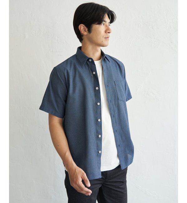 ikka「パナマレギュラーカラーシャツ」|シャツ・ブラウス|ブルー