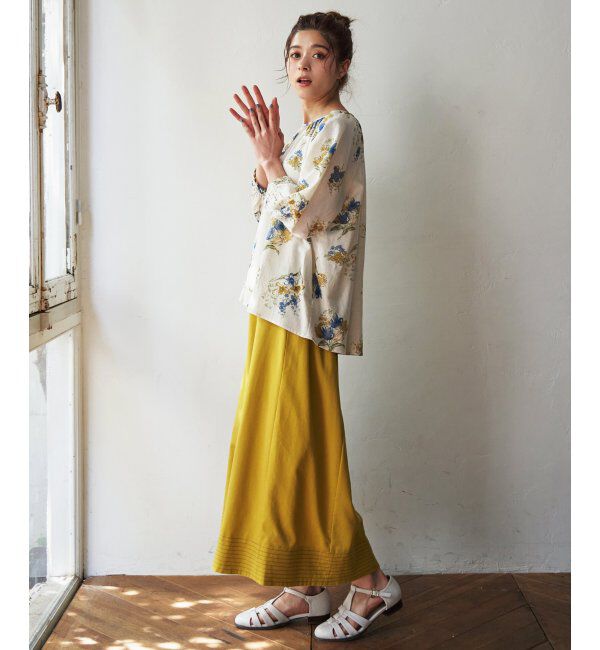 Lbc with Life「リネン混配色ステッチスカート」|スカート|